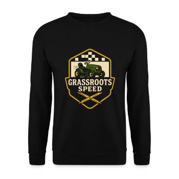 Tondeuse à gazon Tondeuse à gazon Racing Tondeuse à gazon de course - Sweat-shirt Unisexe - noir - Devant - Alina (178cm) & Michal (187cm)