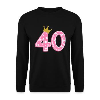 40 Krone 40e anniversaire 40 ans - Sweat-shirt Unisexe - noir - Devant - Alina (178cm) & Michal (187cm)