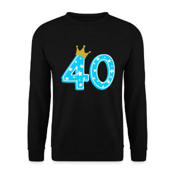 40 Krone 40th birthday 40 years - Unisex Sweatshirt - black - Front - Alina (178cm) & Michal (187cm)