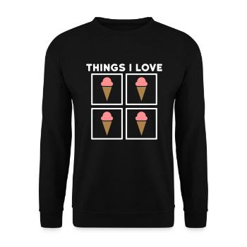 Things I love (icecream) - Unisex Pullover - Schwarz - Vorne - Alina (178cm) & Michal (187cm)