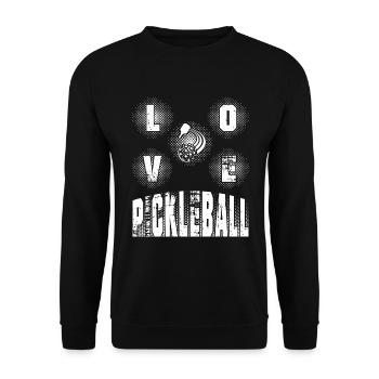 "Love Pickleball" - Unisex Sweatshirt - black - Front - Alina (178cm) & Michal (187cm)