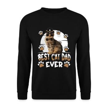 Best Cat Dad Ever TShirt - Unisex Sweatshirt - black - Front - Alina (178cm) & Michal (187cm)