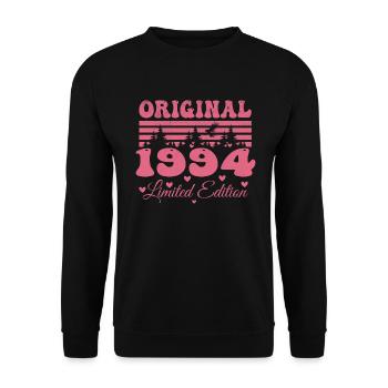 30. Geburtstagsgeschenk 1994 Frau | Geboren 1994 - Unisex Pullover - Schwarz - Vorne - Alina (178cm) & Michal (187cm)