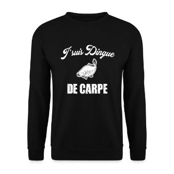 Je suis dingue de carpe cadeau pêcheur humour - Sweat-shirt Unisexe - noir - Devant - Alina (178cm) & Michal (187cm)