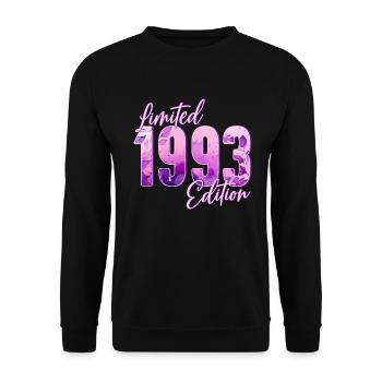 1993 Naissance femme d’anniversaire - Sweat-shirt Unisexe - noir - Devant - Alina (178cm) & Michal (187cm)