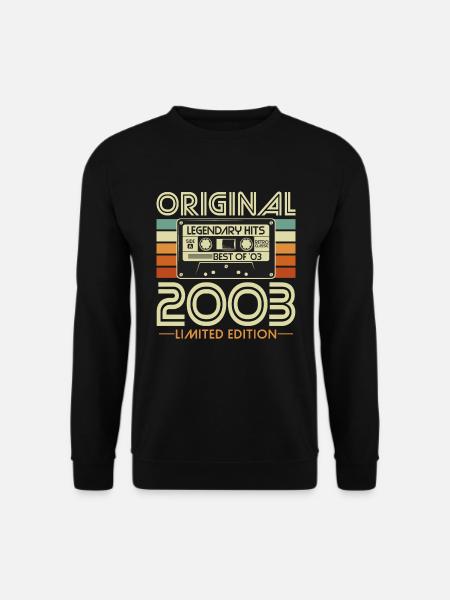 Original 2003 Jahrgang Vintage Geburtstag Retro - Unisex Pullover - Schwarz