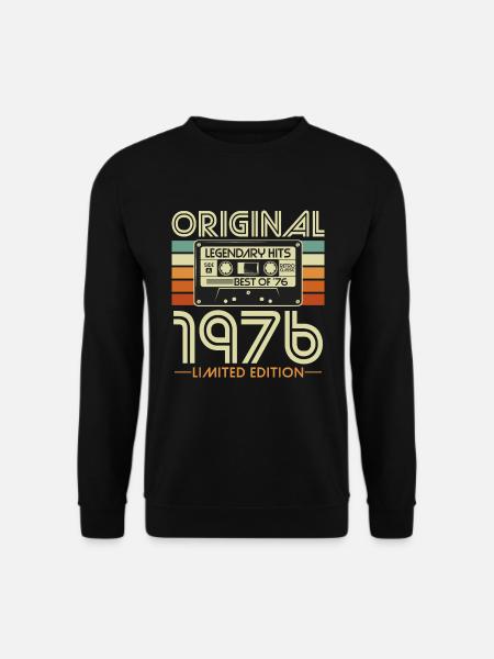Original 1976 Vintage Vintage Birthday Retro - Sweat-shirt Unisexe - noir