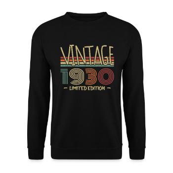 Vintage 1930 Cadeau Anniversaire 1930 Rétro1930 - Sweat-shirt Unisexe - noir - Devant - Alina (178cm) & Michal (187cm)