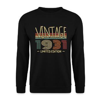 Vintage 1931 Cadeau Anniversaire 1931 Rétro1931 - Sweat-shirt Unisexe - noir - Devant - Alina (178cm) & Michal (187cm)
