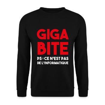 cadeau marrant gros beauf giga bite penis lourd - Sweat-shirt Unisexe - noir - Devant - Alina (178cm) & Michal (187cm)