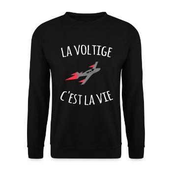 La voltige c'est la vie - Sweat-shirt Unisexe - noir - Devant - Alina (178cm) & Michal (187cm)