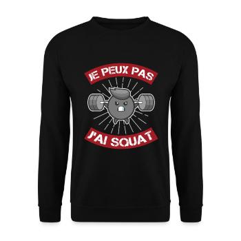 cadeau musculation powerlifting squat poids muscle - Sweat-shirt Unisexe - noir - Devant - Alina (178cm) & Michal (187cm)