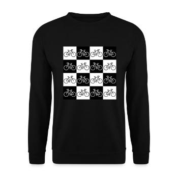 Bicycle checkerboard for cyclists - Unisex Sweatshirt - black - Front - Alina (178cm) & Michal (187cm)