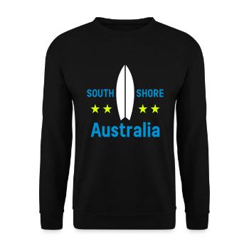 South shore, Australia (surfboard, stars) - Unisex Sweatshirt - black - Front - Alina (178cm) & Michal (187cm)