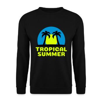 Tropical summer (Sonne, Himmelsgewölbe, Palmen) - Unisex Pullover - Schwarz - Vorne - Alina (178cm) & Michal (187cm)