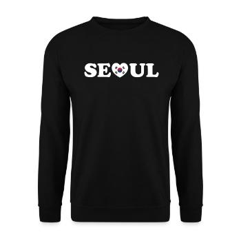 Seoul Love Heart Taegeukgi Flag - Unisex Sweatshirt - black - Front - Alina (178cm) & Michal (187cm)