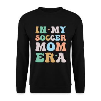 In My Soccer Mom Era Groovy Retro - Unisex Sweatshirt - black - Front - Alina (178cm) & Michal (187cm)
