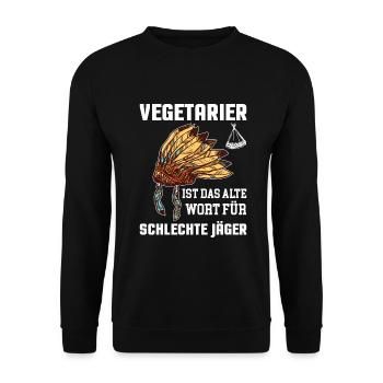 Anti végétarien Viande de mangeur de viande végétarienne - Sweat-shirt Unisexe - noir - Devant - Alina (178cm) & Michal (187cm)