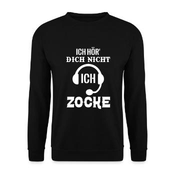 Zocken - Unisex Pullover - Schwarz - Vorne - Alina (178cm) & Michal (187cm)