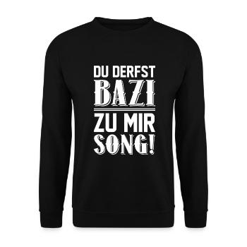 Bayern lustiger Spruch bayrisch Bazi Bayer Spaß - Unisex Pullover - Schwarz - Vorne - Alina (178cm) & Michal (187cm)