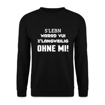 bayrischer Spruch - Unisex Pullover - Schwarz - Vorne - Alina (178cm) & Michal (187cm)