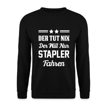 Lagerist - Unisex Pullover - Schwarz - Vorne - Alina (178cm) & Michal (187cm)