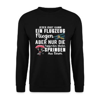 Fallschirm Fallschirmsprung - Unisex Pullover - Schwarz - Vorne - Alina (178cm) & Michal (187cm)