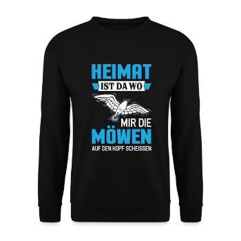 Seagulls Home North Sea Baltic Sea Baltic Sea - Unisex Sweatshirt - black - Front - Alina (178cm) & Michal (187cm)