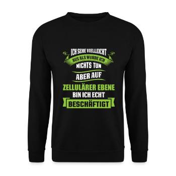 Biologie Biologe Witz - Unisex Pullover - Schwarz - Vorne - Alina (178cm) & Michal (187cm)
