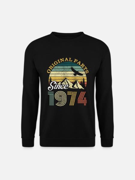 Vintage 1974 74 Geburtstag Retro Jahrgang Geschenk - Unisex Pullover - Schwarz