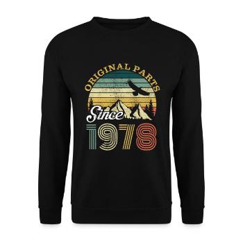 Vintage 1978 78 Birthday Retro Vintage Gift - Unisex Sweatshirt - black - Front - Alina (178cm) & Michal (187cm)