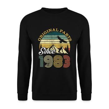 Vintage 1983 83 Birthday Retro Vintage Gift - Unisex Sweatshirt - black - Front - Alina (178cm) & Michal (187cm)