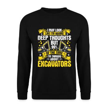 Excavator operator Heavy equipment operator Excavator operator - Unisex Sweatshirt - black - Front - Alina (178cm) & Michal (187cm)