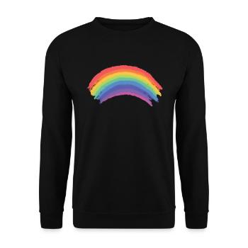 Awesome Rainbow Flag, LGBTQ Gay Lesbian Pride Gift - Unisex Sweatshirt - black - Front - Alina (178cm) & Michal (187cm)
