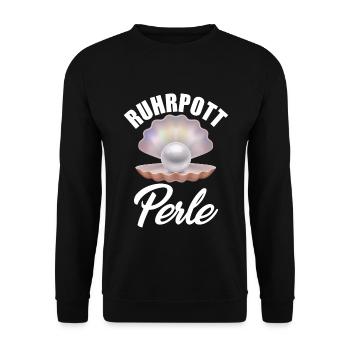 Ruhrpott Perle - Unisex Pullover - Schwarz - Vorne - Alina (178cm) & Michal (187cm)