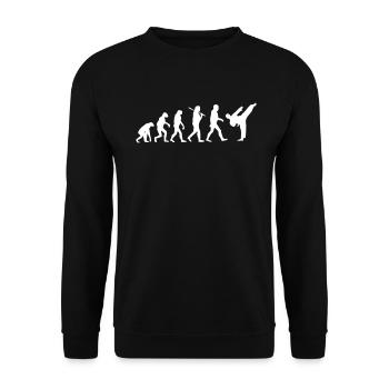 Evolution Karate Judo Kampfsport MMA Japan Aikido - Unisex Pullover - Schwarz - Vorne - Alina (178cm) & Michal (187cm)