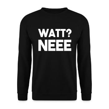 WATT NEEE? - Unisex Pullover - Schwarz - Vorne - Alina (178cm) & Michal (187cm)