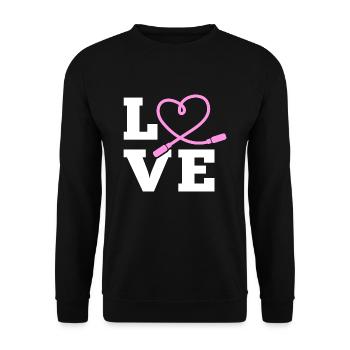 LOVE Jump rope - Unisex Sweatshirt - black - Front - Alina (178cm) & Michal (187cm)