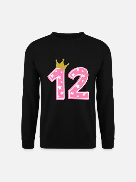 12 Krone 12. Geburtstag 12 Jahre - Unisex Pullover - Schwarz