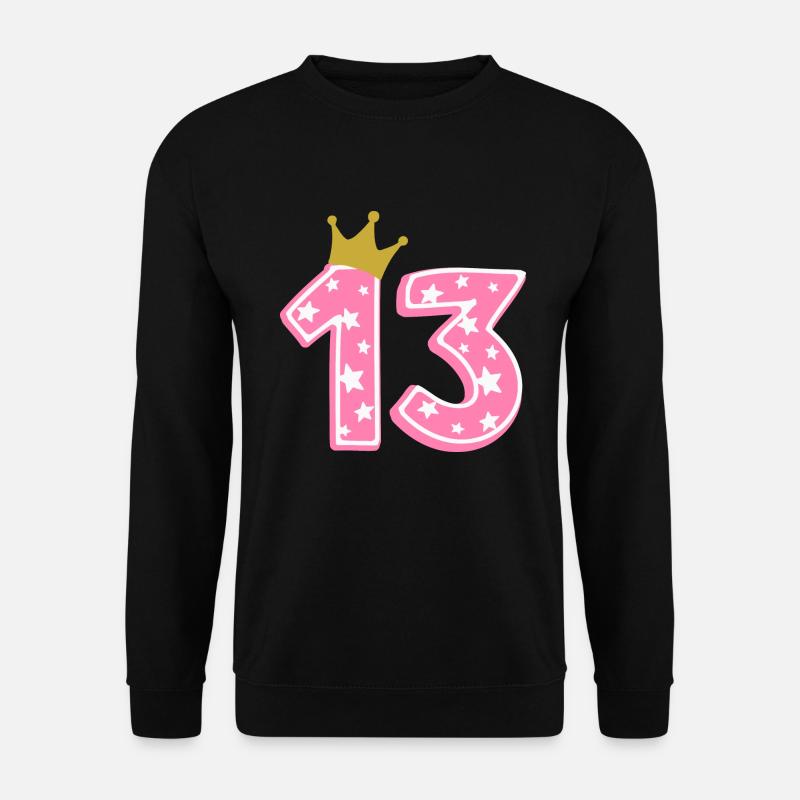 13 Krone 13. Geburtstag 13 Jahre - Unisex Pullover - Schwarz