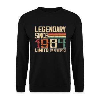 Original 1984 Vintage Geburtstagsgeschenk 1984 - Unisex Pullover - Schwarz - Vorne - Alina (178cm) & Michal (187cm)