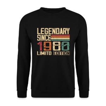 Original 1980 Vintage Cadeau D’anniversaire 1980 - Sweat-shirt Unisexe - noir - Devant - Alina (178cm) & Michal (187cm)