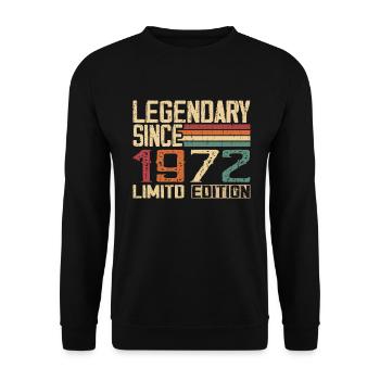 Original 1972 Vintage Geburtstagsgeschenk 1972 - Unisex Pullover - Schwarz - Vorne - Alina (178cm) & Michal (187cm)