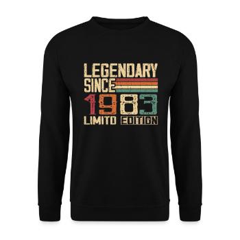 Original 1983 Vintage Geburtstagsgeschenk 1983 - Unisex Pullover - Schwarz - Vorne - Alina (178cm) & Michal (187cm)
