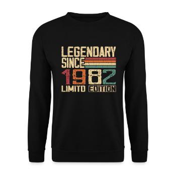 Original 1982 Vintage Birthday Gift 1982 - Unisex Sweatshirt - black - Front - Alina (178cm) & Michal (187cm)