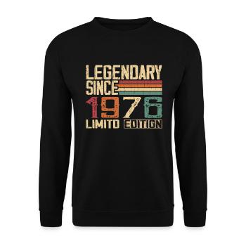 Original 1976 Vintage Birthday Gift 1976 - Unisex Sweatshirt - black - Front - Alina (178cm) & Michal (187cm)