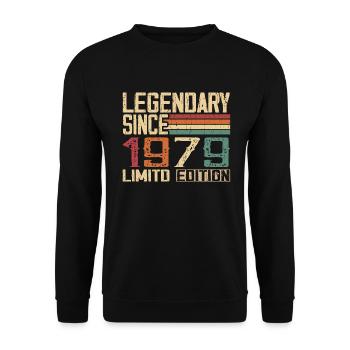 Original 1979 Vintage Birthday Gift 1979 - Unisex Sweatshirt - black - Front - Alina (178cm) & Michal (187cm)