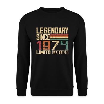 Original 1974 Vintage Cadeau D’anniversaire 1974 - Sweat-shirt Unisexe - noir - Devant - Alina (178cm) & Michal (187cm)