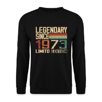 Original 1973 Vintage Birthday Gift 1973 - Unisex Sweatshirt - black - Front - Alina (178cm) & Michal (187cm)