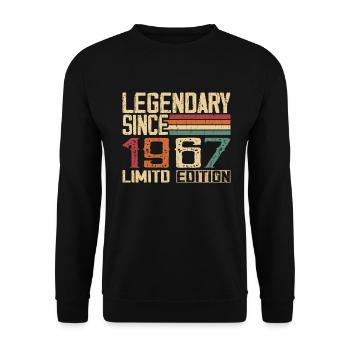 Original 1967 Vintage Geburtstagsgeschenk 1967 - Unisex Pullover - Schwarz - Vorne - Alina (178cm) & Michal (187cm)